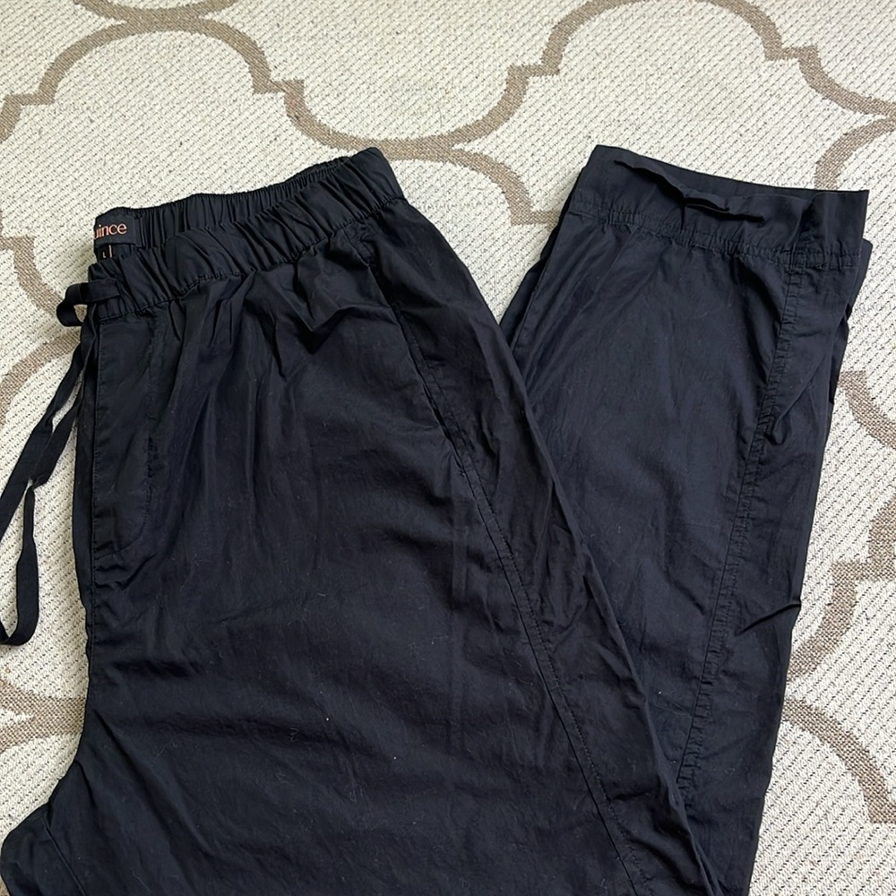 Quince Navy 100% organic cotton poplin pull on Relaxed Fit pants size large - Picture 6 of 17